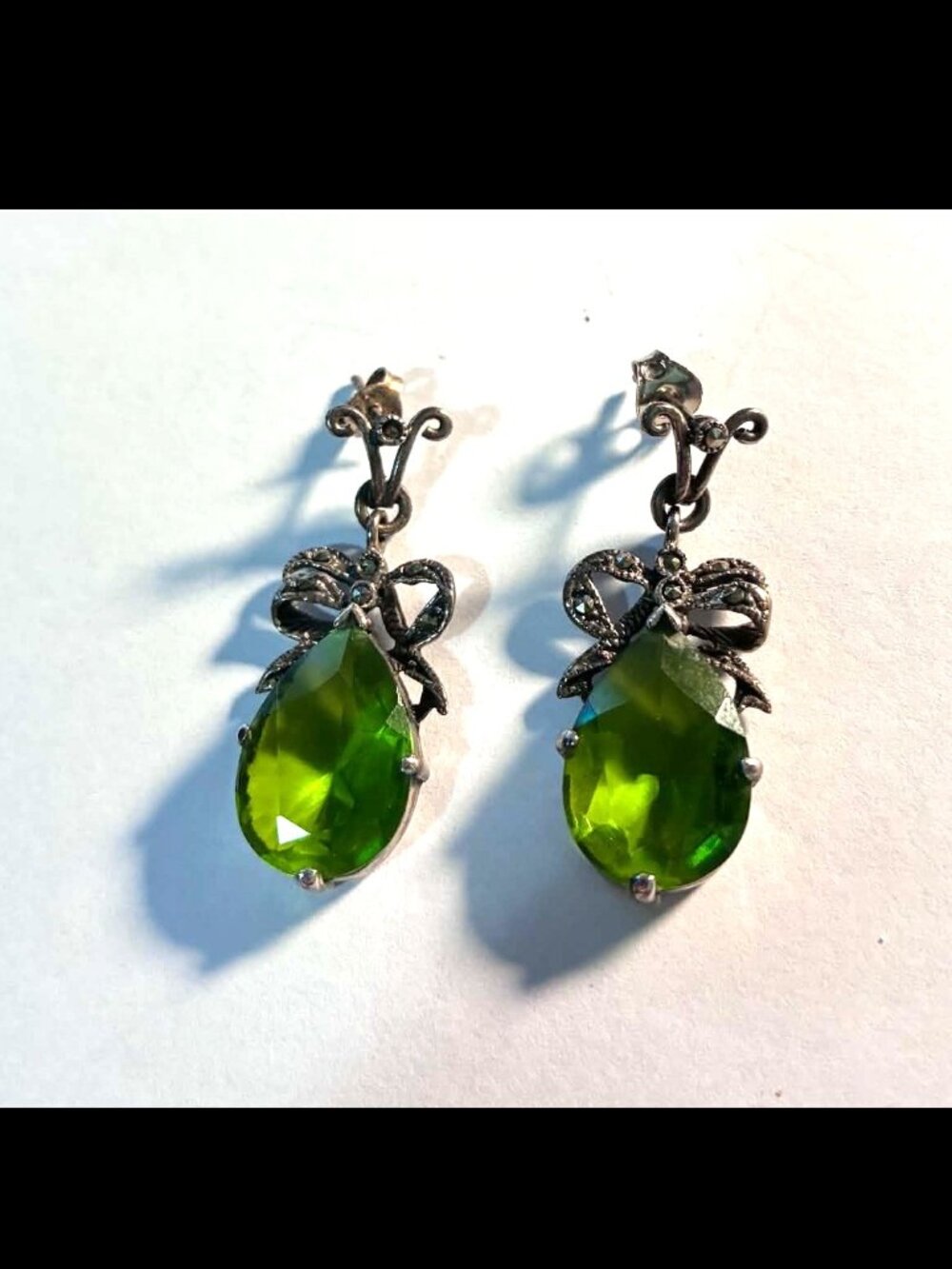 Sterling Silver Gemstone Dangle Earrings